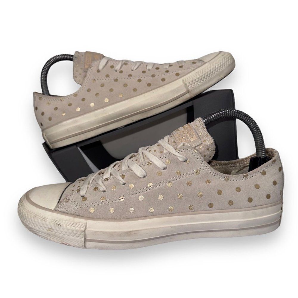 Converse Chuck Taylor All Star Suede Gold Polka Dot‎ Men's 6 Women's 8